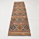 Tapis Kilim vintage en laine fait main, couleur neutre, 81 x 279 cm