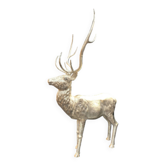 Grande sculpture de Cerf en aluminium