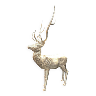 Large aluminum deer sculpture