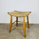 Bull stool straw and wood, Swiss design, 1950s