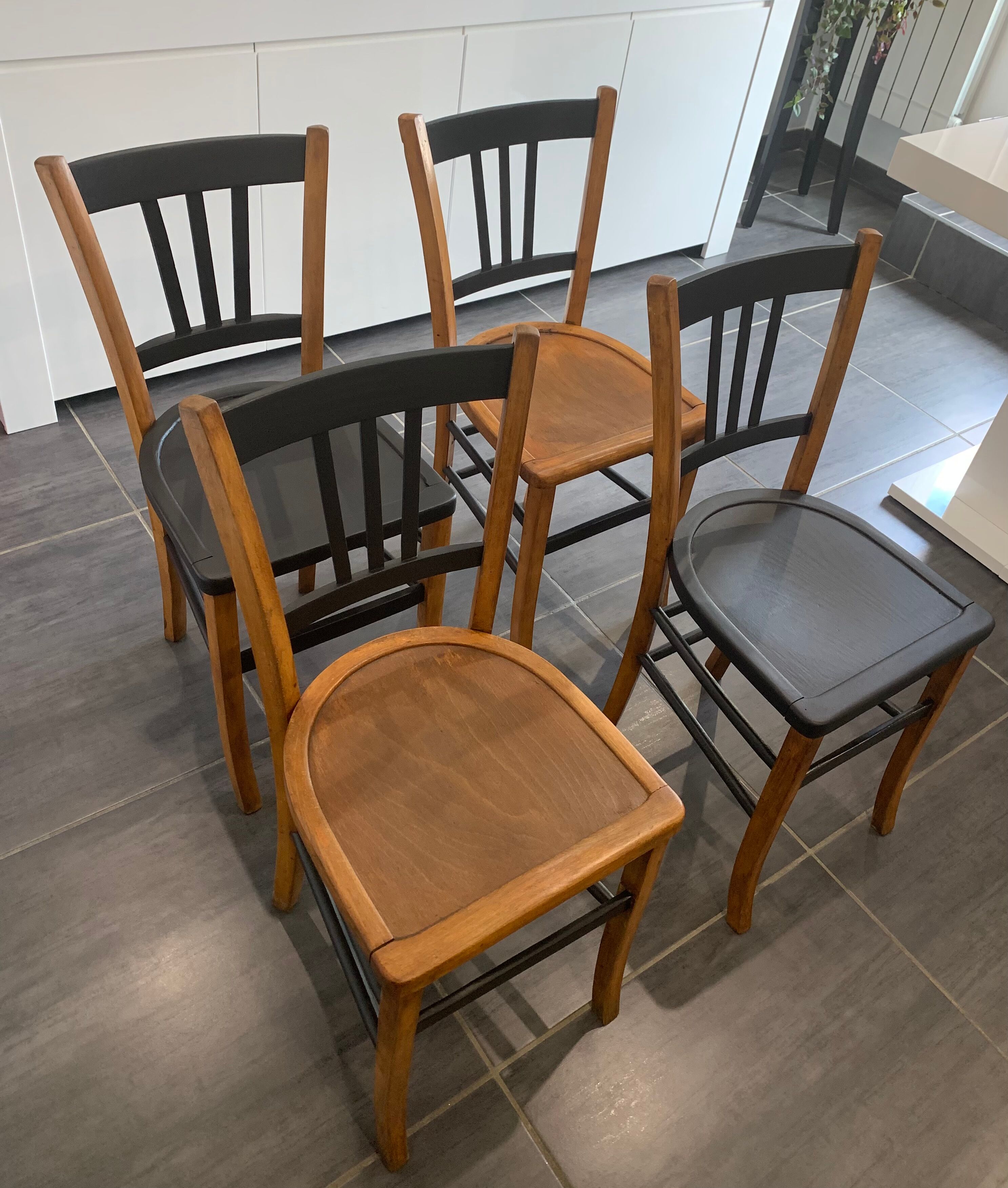Series of 4 bistro chairs "Luterma" vintage 1960s