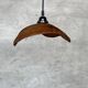 Small pendant light in corrugated teak leaf (Small D:30 H:20)