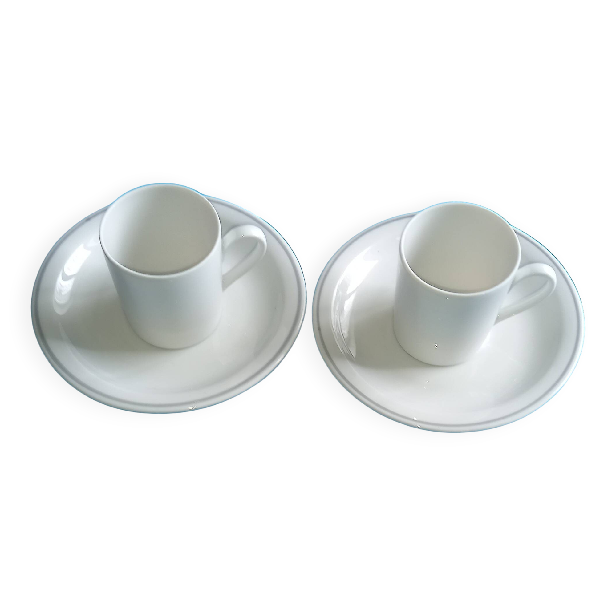 2 espresso coffee cups, 2 matching saucers - Bavaria Porcelain - 5.5 x 0.6cm approx.
