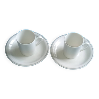 2 tasses à café expresso, 2 soucoupes assorties similaires - Porcelaine  Bavaria – 5.5 x 0.6cm env.