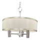 Vintage 3-light chandelier in silver and white plastic