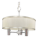 Vintage 3-light chandelier in silver and white plastic