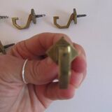 Set of 5 Vintage Brass Square Hooks