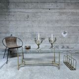 Vintage modernist brass magazine rack 1940