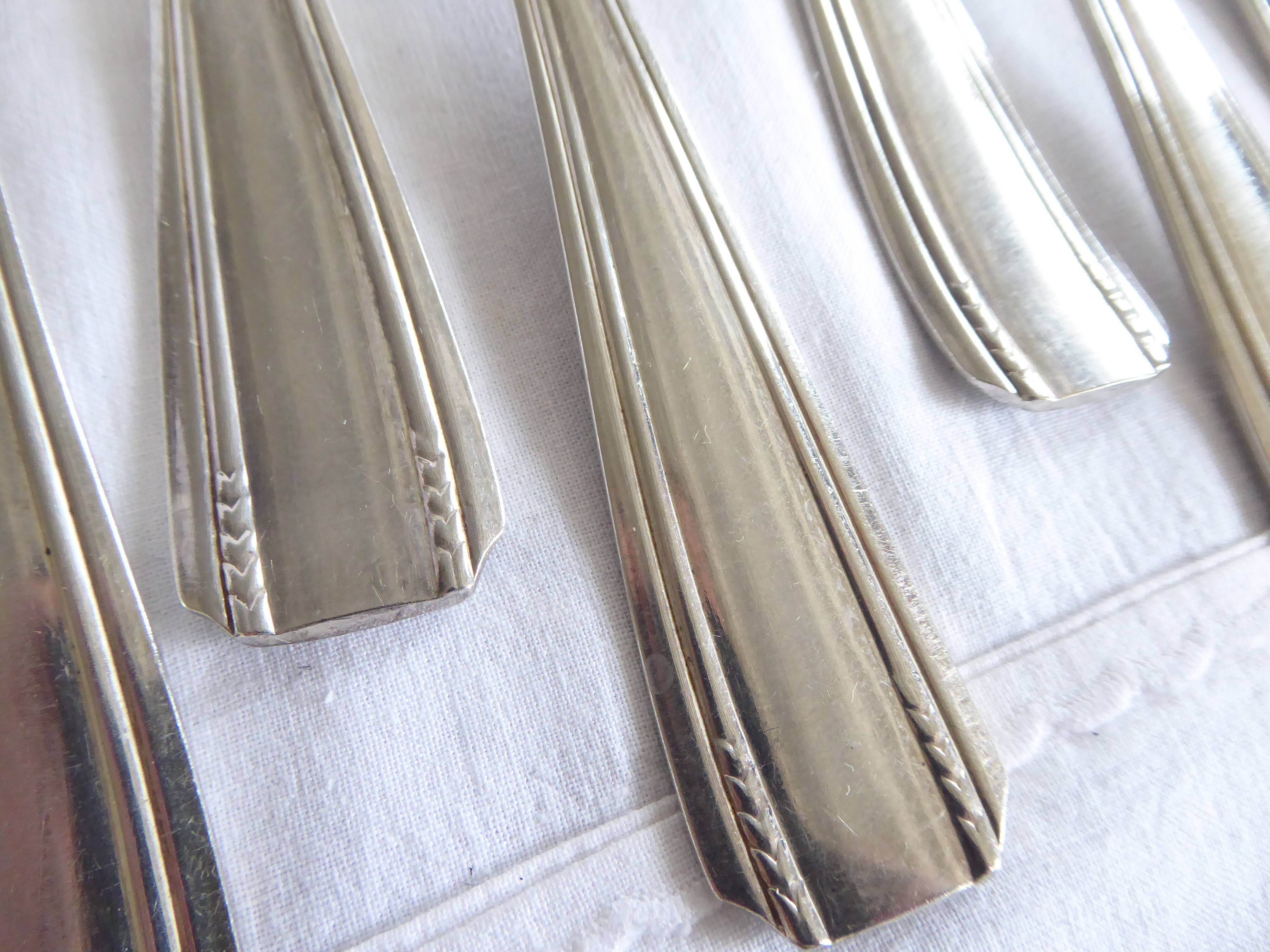 Orbrille JB silver metal cutlery set 37 pieces