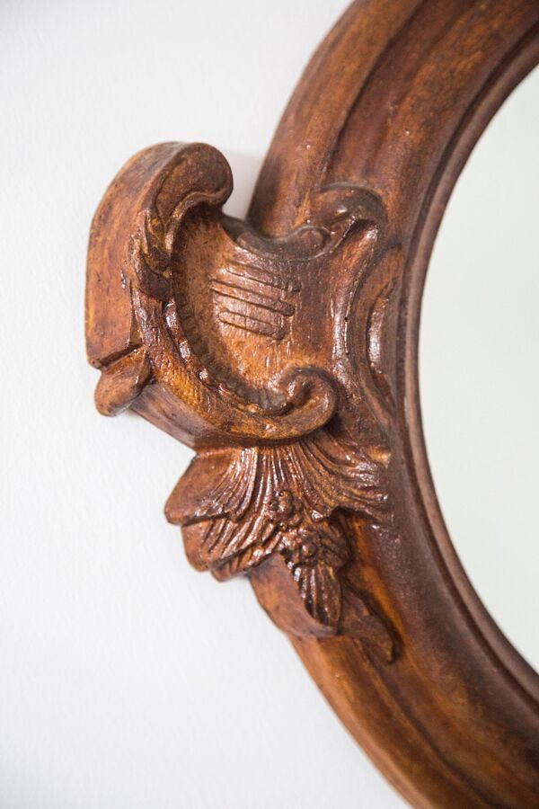 Miroir original en verre décoratif marron moyen, Europe, années 1960
