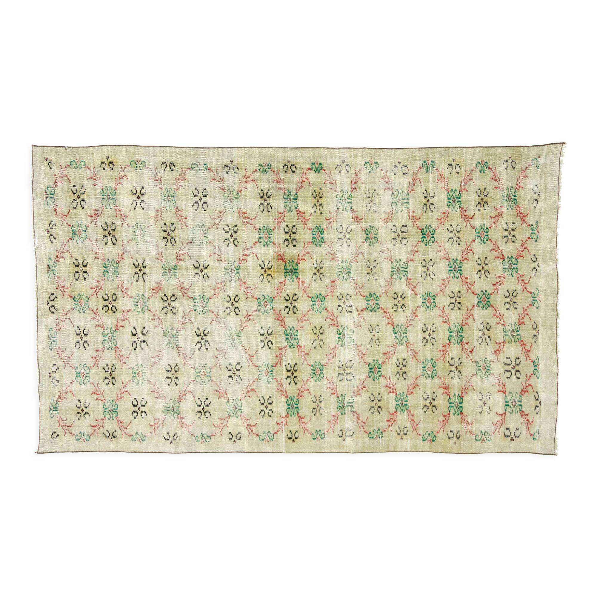 Anatolian handmade vintage rug 230 cm x 140 cm