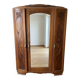 Antique carved wooden wardrobe with mirror