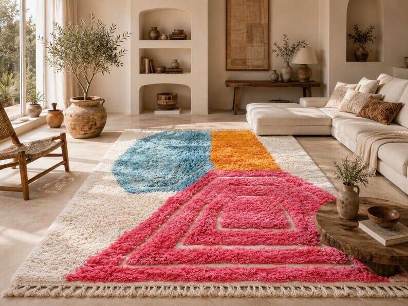 Moroccan wool rug 2/3 m