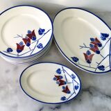 Set of 15 plates art nouveau kg lunéville