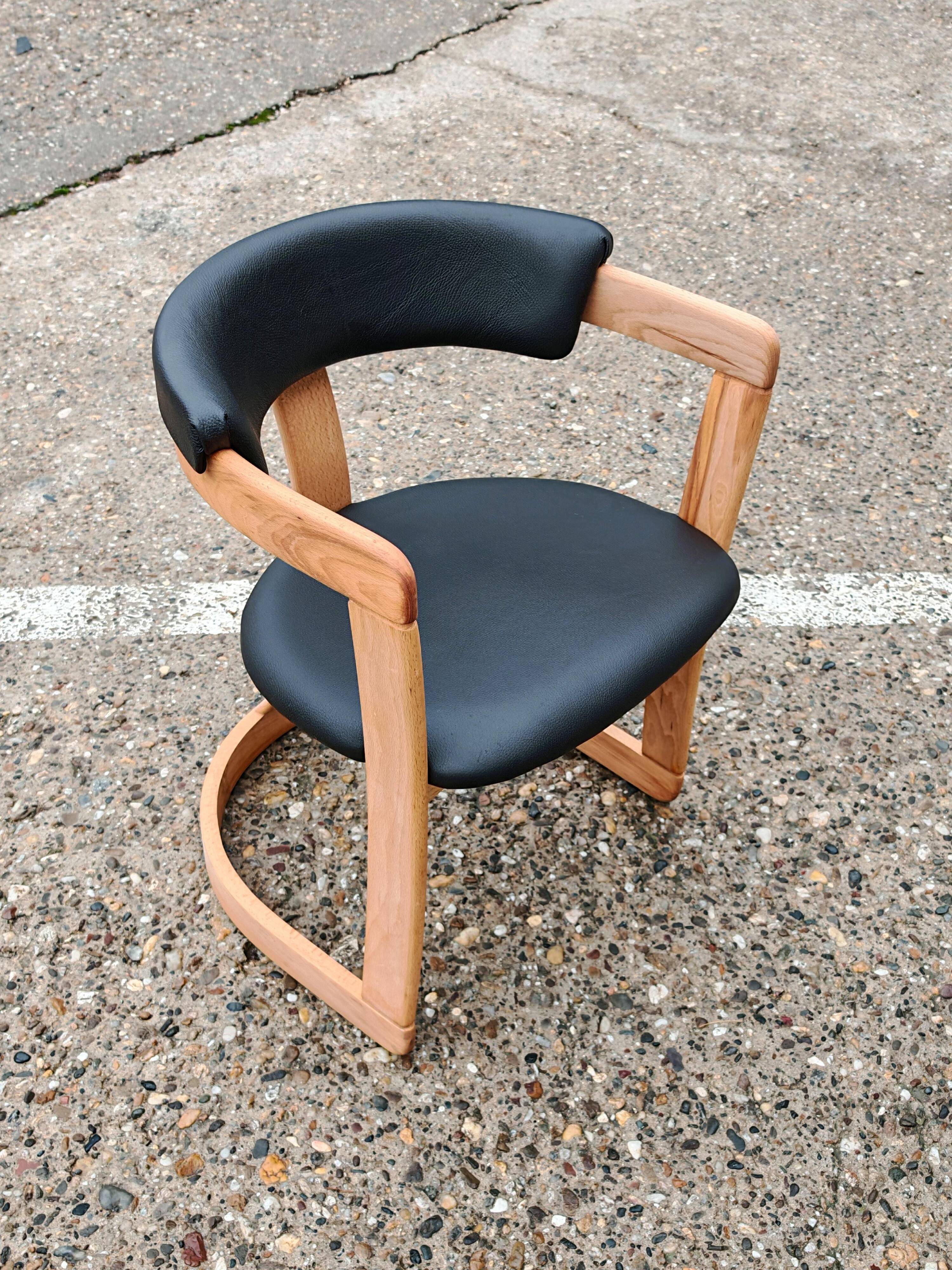 Set 4 chaises salle à manger "Brigitte" milieu du siècle Pozzi et Verga