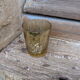 Old glass goblet mercurized eglomerized glass