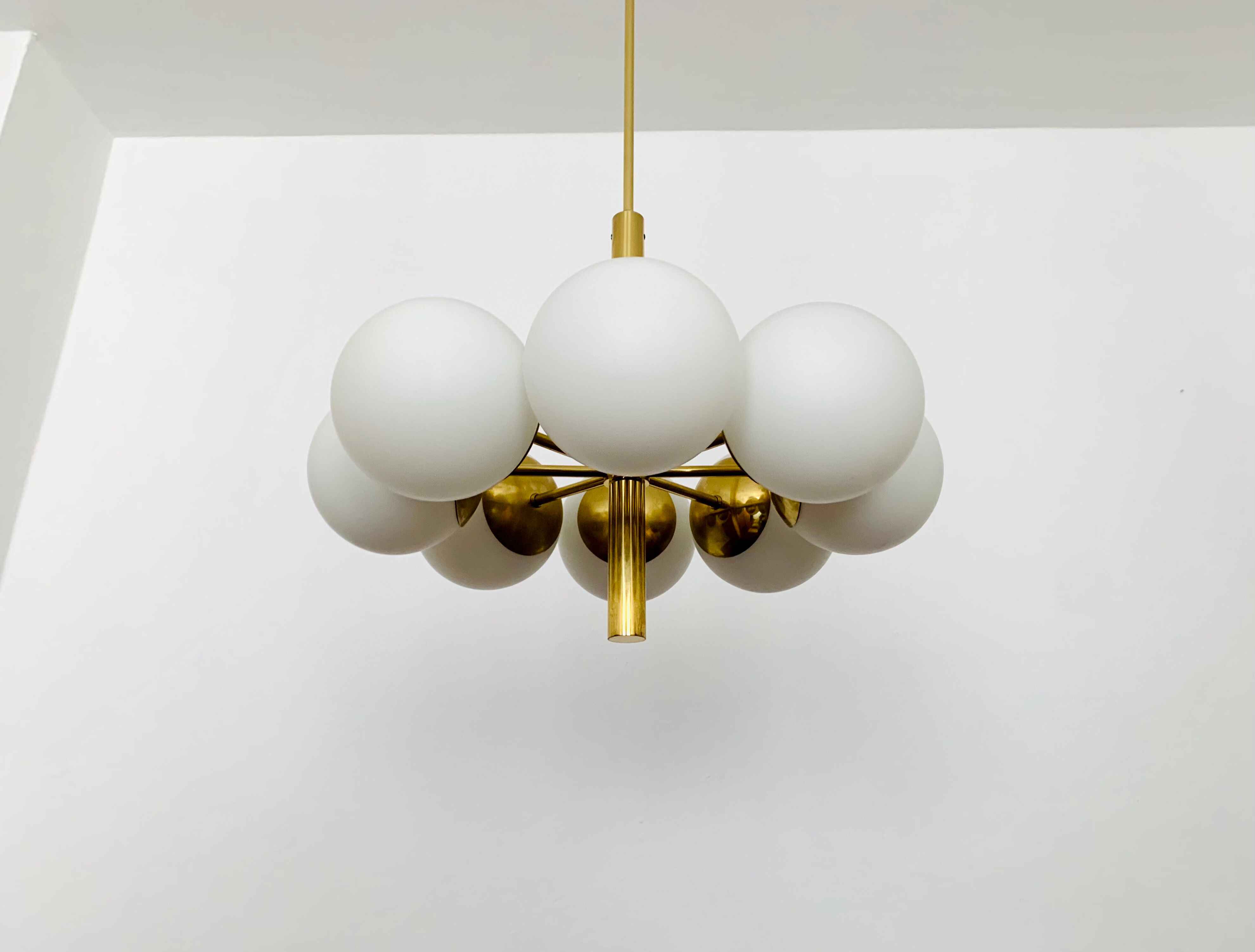 Brass Sputnik chandelier by Kaiser Leuchten