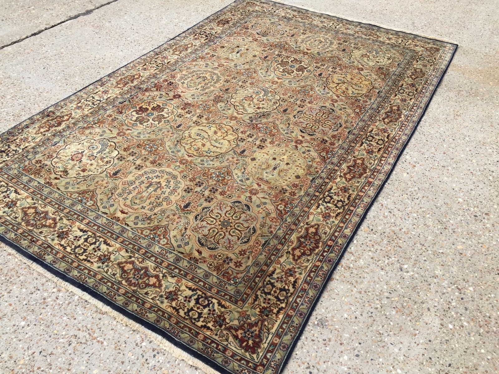 Antique Persian HandMade Veg Dye Wool Rug 225x139cm