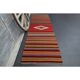 Vintage Turkish Oushak Handmade Wool Cotton Orange Runner Rug 84x262