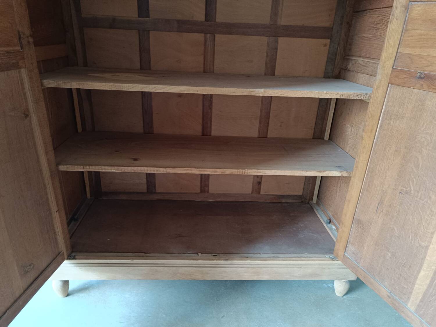 Raw oak cabinet