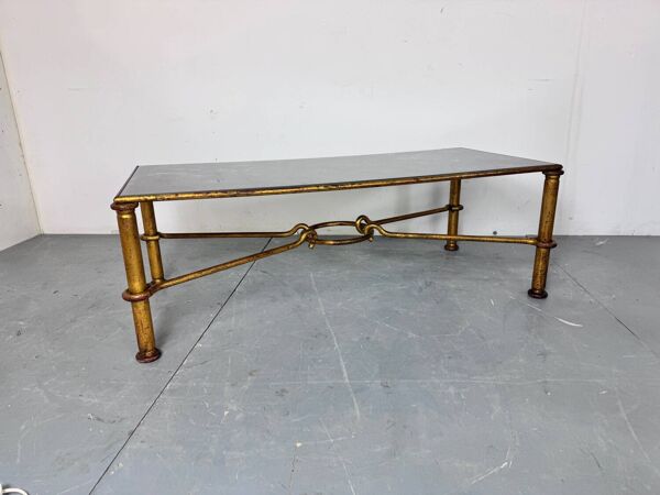 Table basse en laiton de style Régence par Giovani Banci pour Hermès, Italie, années 1970.