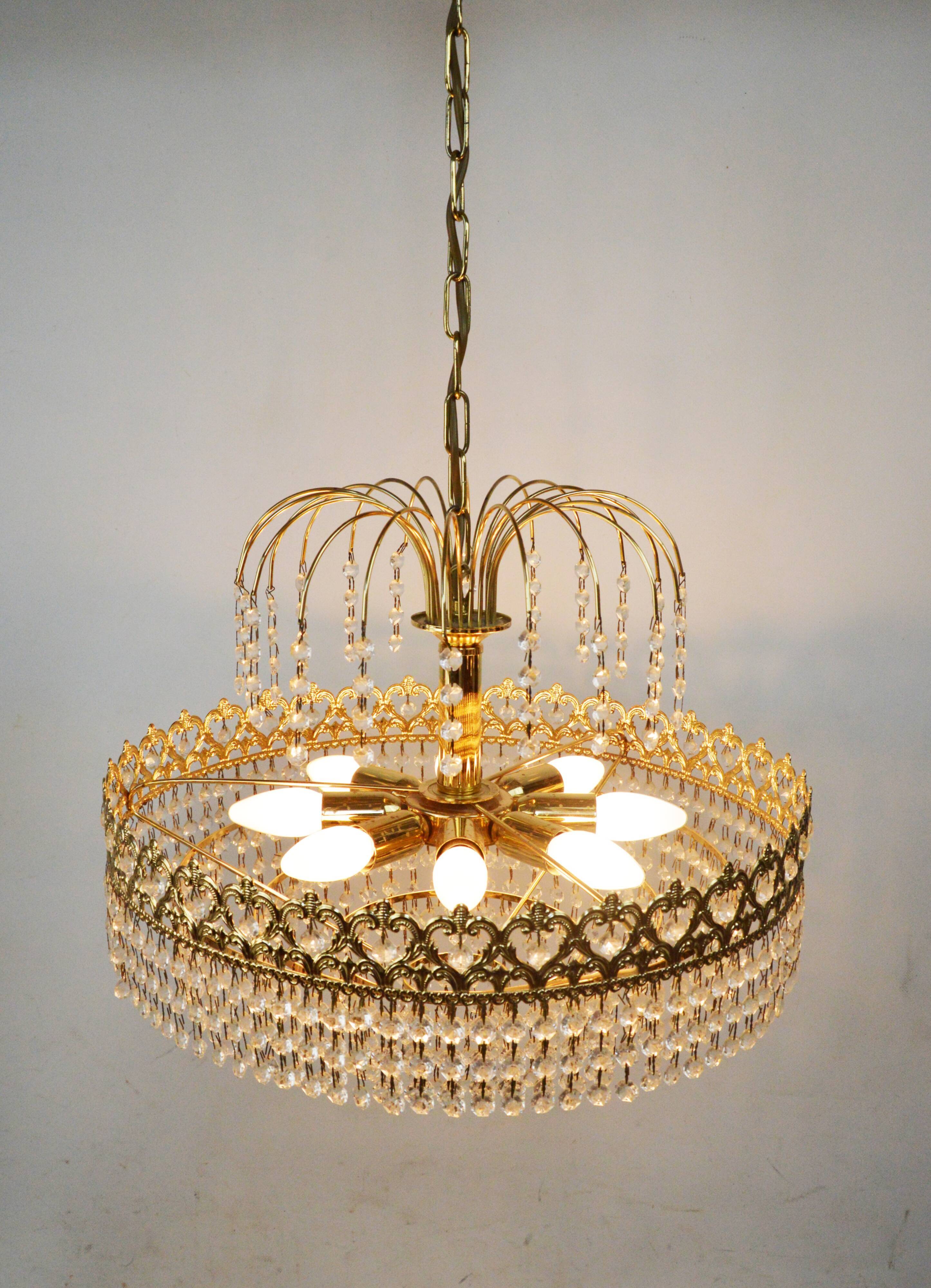 Crystal chandelier, Germany, 1970s