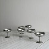 6 coupelles sur pied en inox style Letang Remy