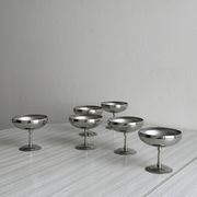 6 coupelles sur pied en inox style Letang Remy