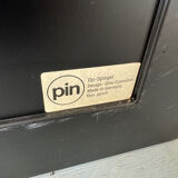 Miroir carré noir rare de style spatial italien par Colombini pour Kartell