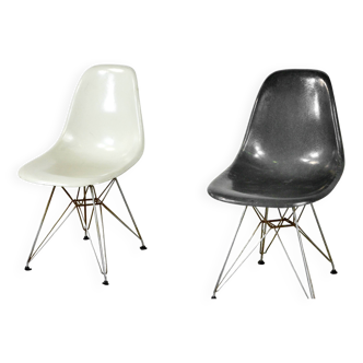 Lot de 2 chaises Herman Miller Eames DSR originales en fibre de verre