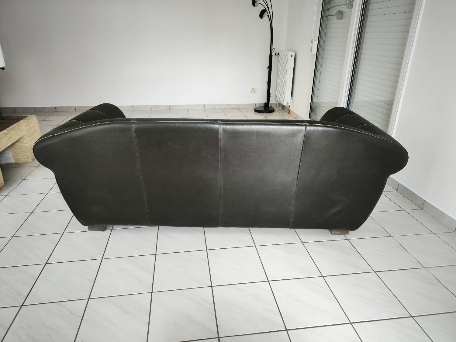 Crozatier 3-seater leather sofa