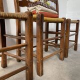 Rustic handcrafted oak chairs 1900
