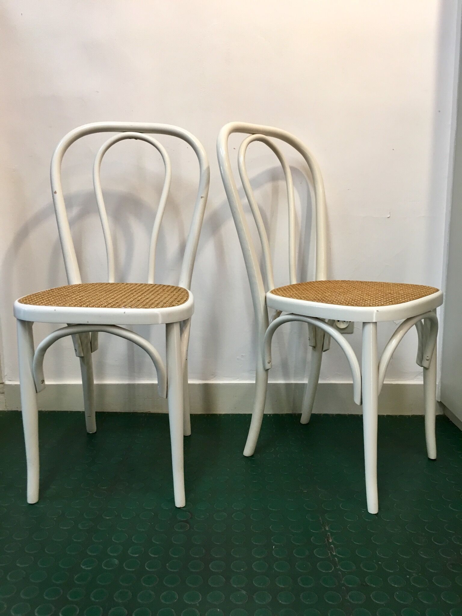 Pair of chairs bistro cane