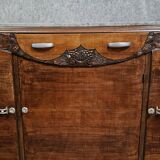 Sideboard in a row, Art Deco period, in mahogany.