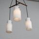 Three-flame Danish ceiling lamp teak vintage