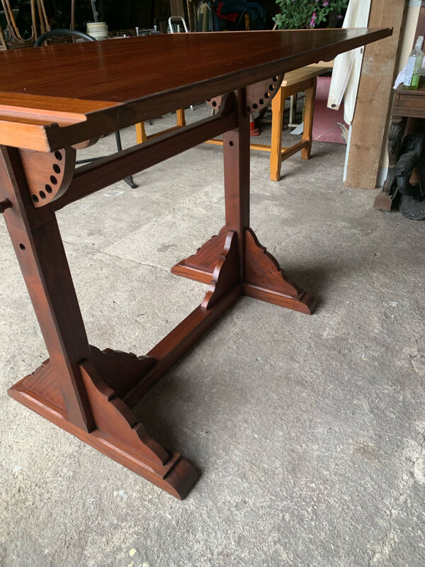 Mange-debout / table haute en teck  – 4 à 6 personnes