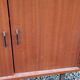 Pair of vintage mahogany sideboards with square metal legs from the 60s