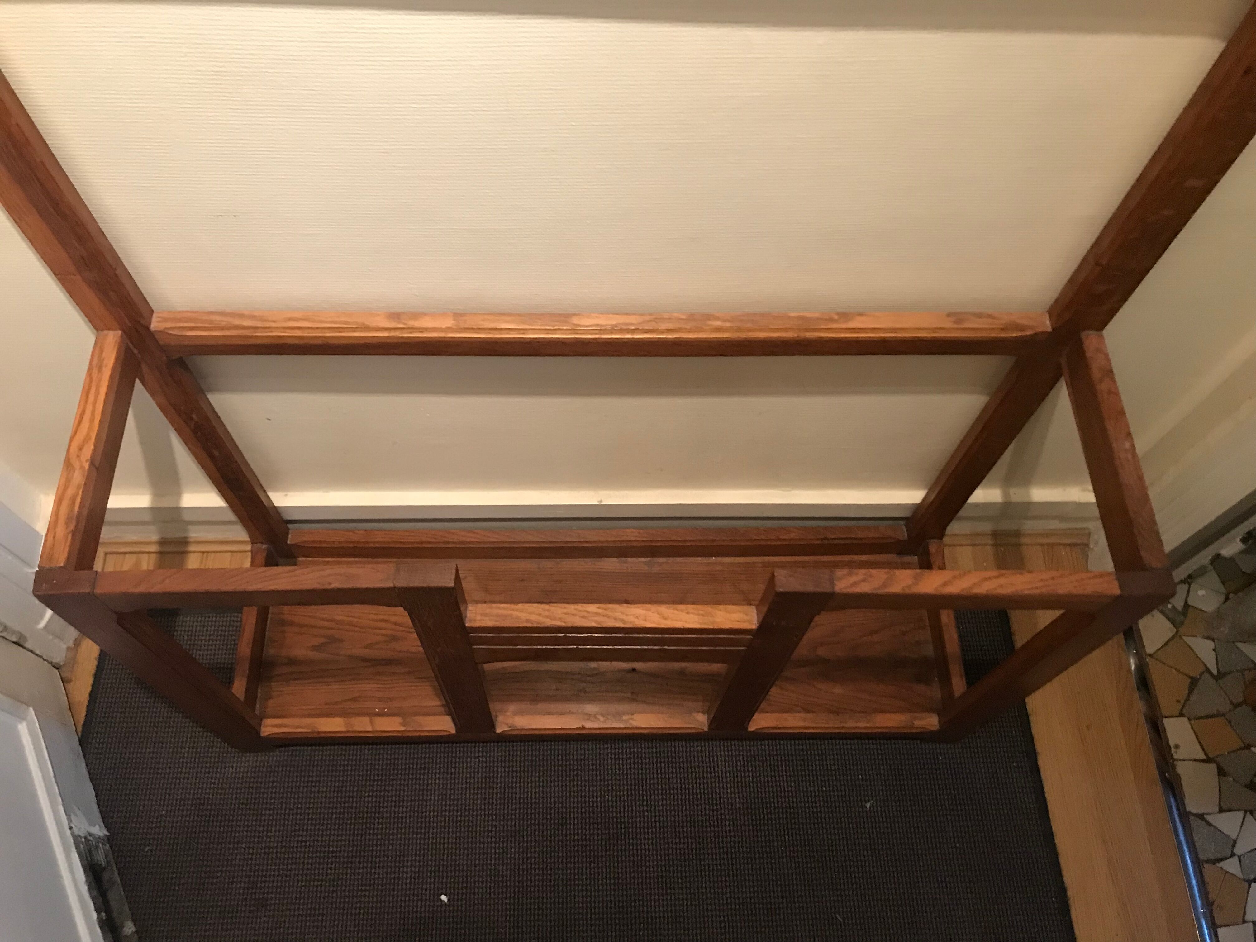 Art deco period solid oak coat rack