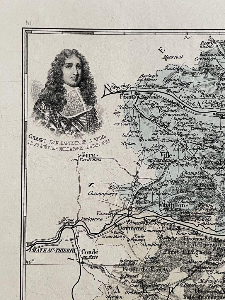 Ancient map of the Marne