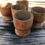 Set de cinq coquetiers en bois
