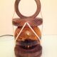 Marine lamp with amber glass globe 60/70s