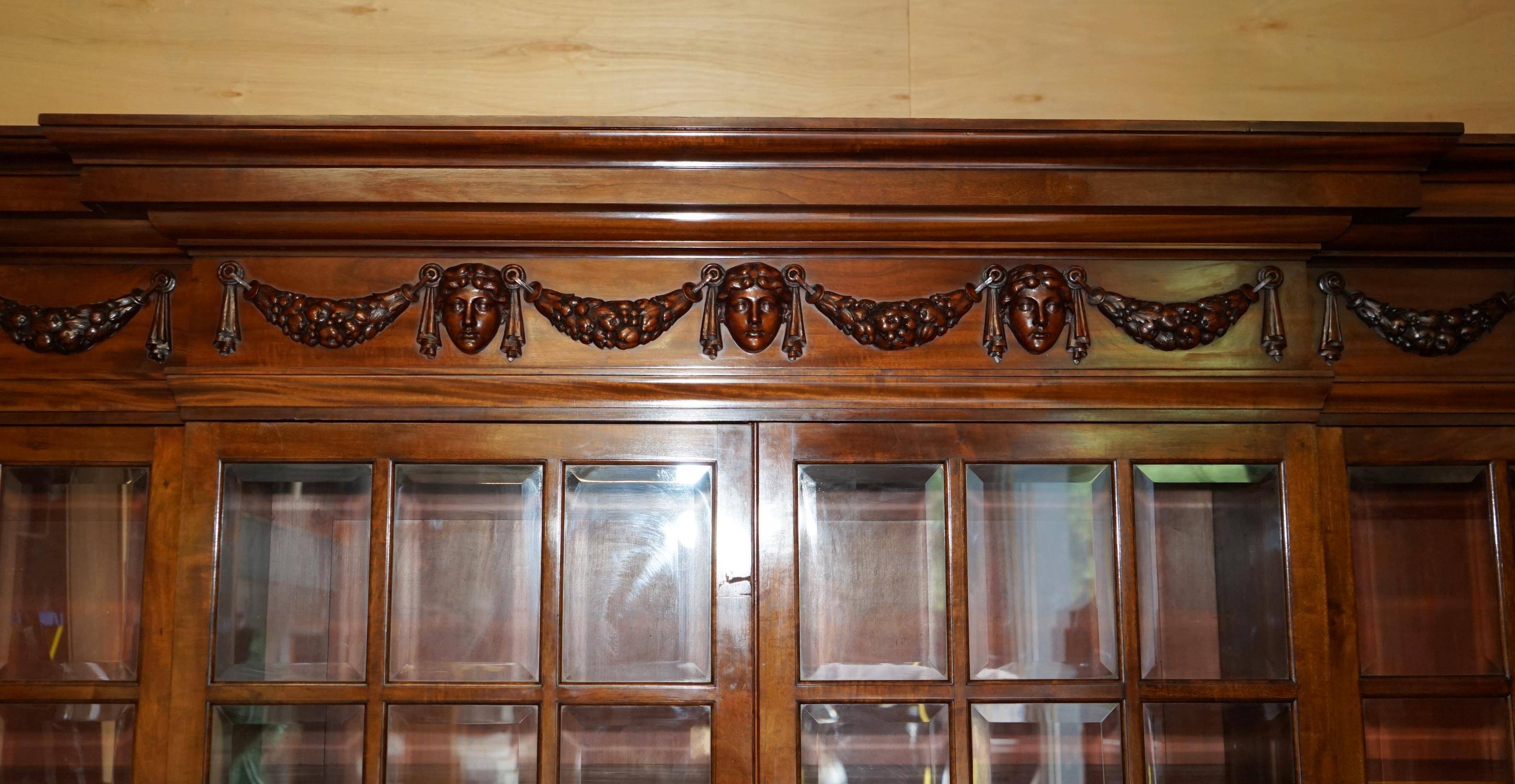 Monumental glass library in Victorian hardwood.
