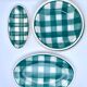 Vintage beige and green checkered service