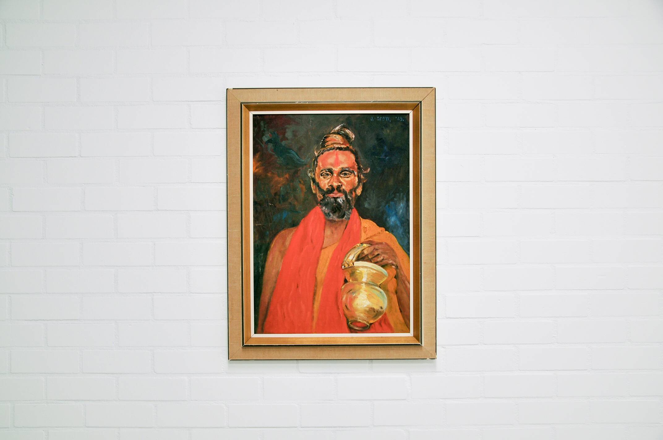 vintage painting Indian guru