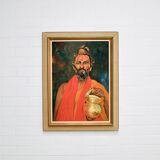 vintage painting Indian guru