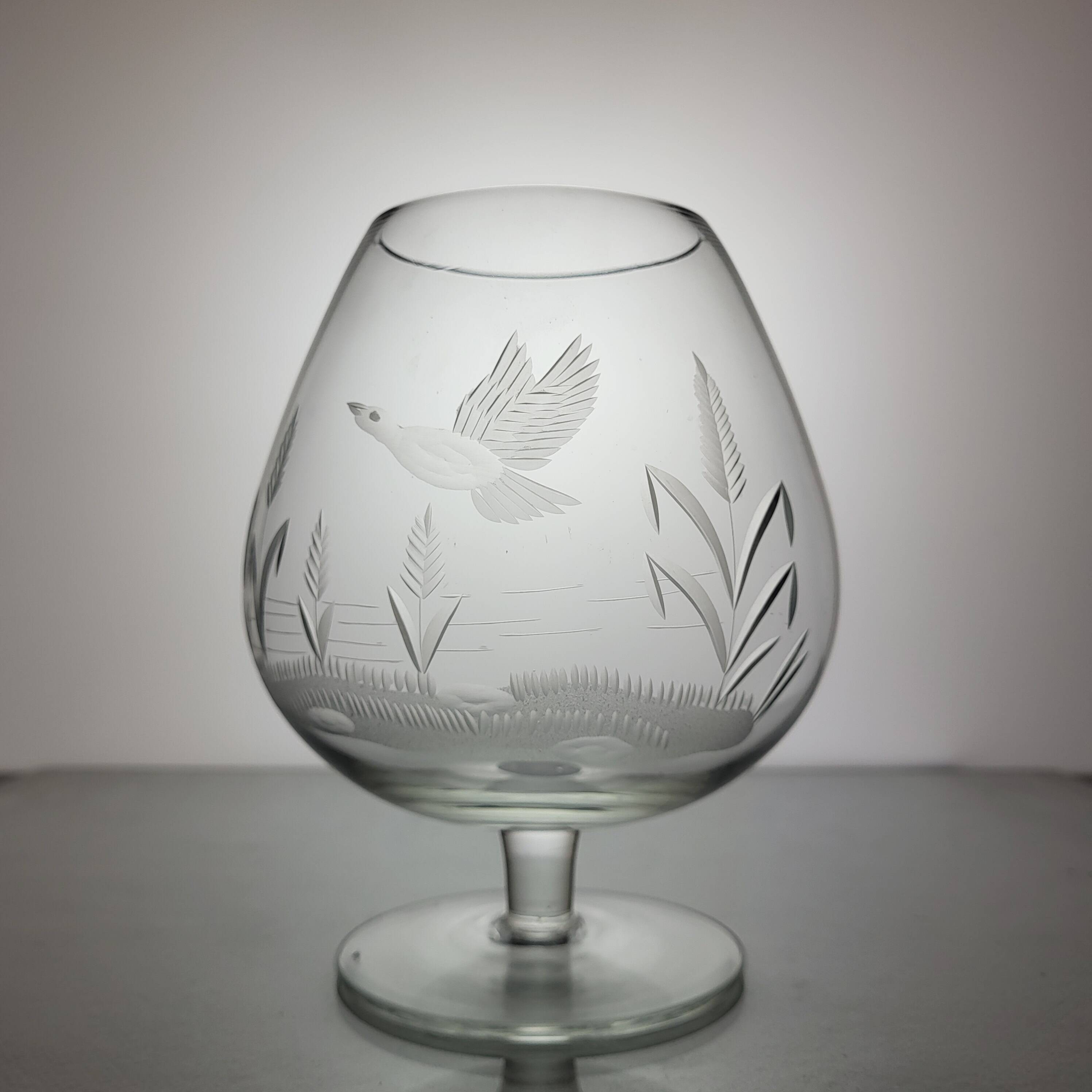 6 crystal cognac glasses