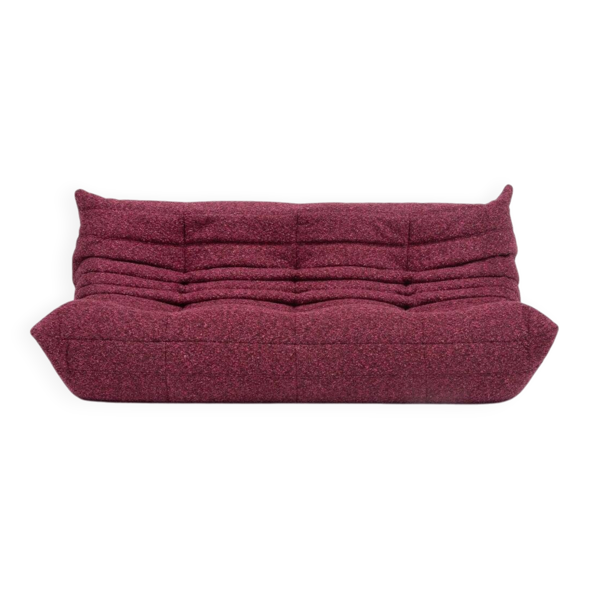 Canapé trois places Togo en bouclé bordeaux par Michel Ducaroy pour Ligne Roset