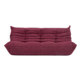 Canapé trois places Togo en bouclé bordeaux par Michel Ducaroy pour Ligne Roset