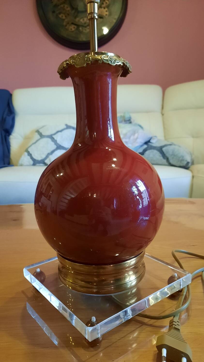 Antique blood-red lamp