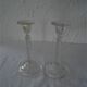 Pair of old glass candlesticks